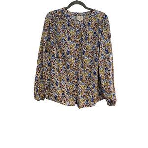 St. Johns Bay Women's XXL Blouse Floral Long-Sleeve Cottagecore Fairy Peasant